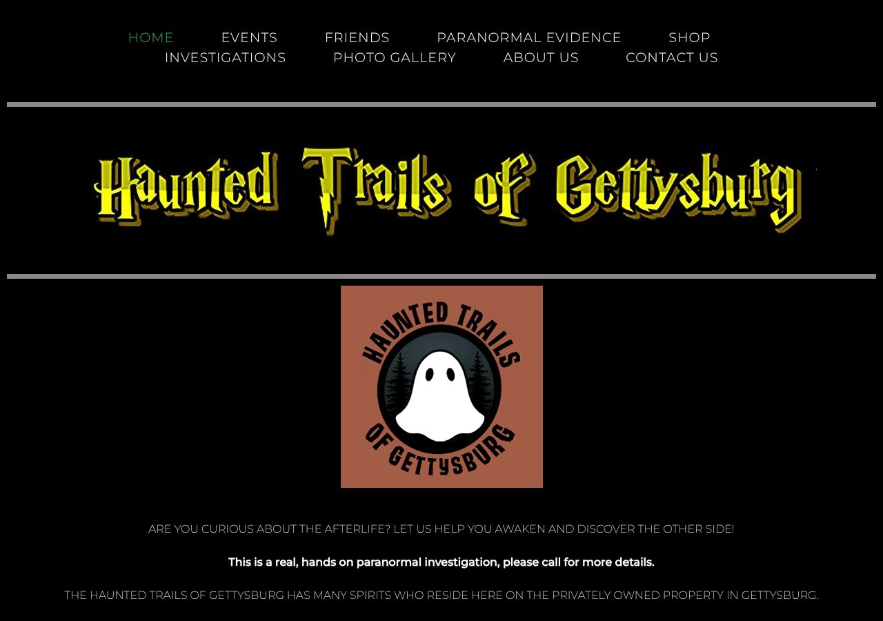 Homepage snapshot of The Haunted Trails of Gettysburg