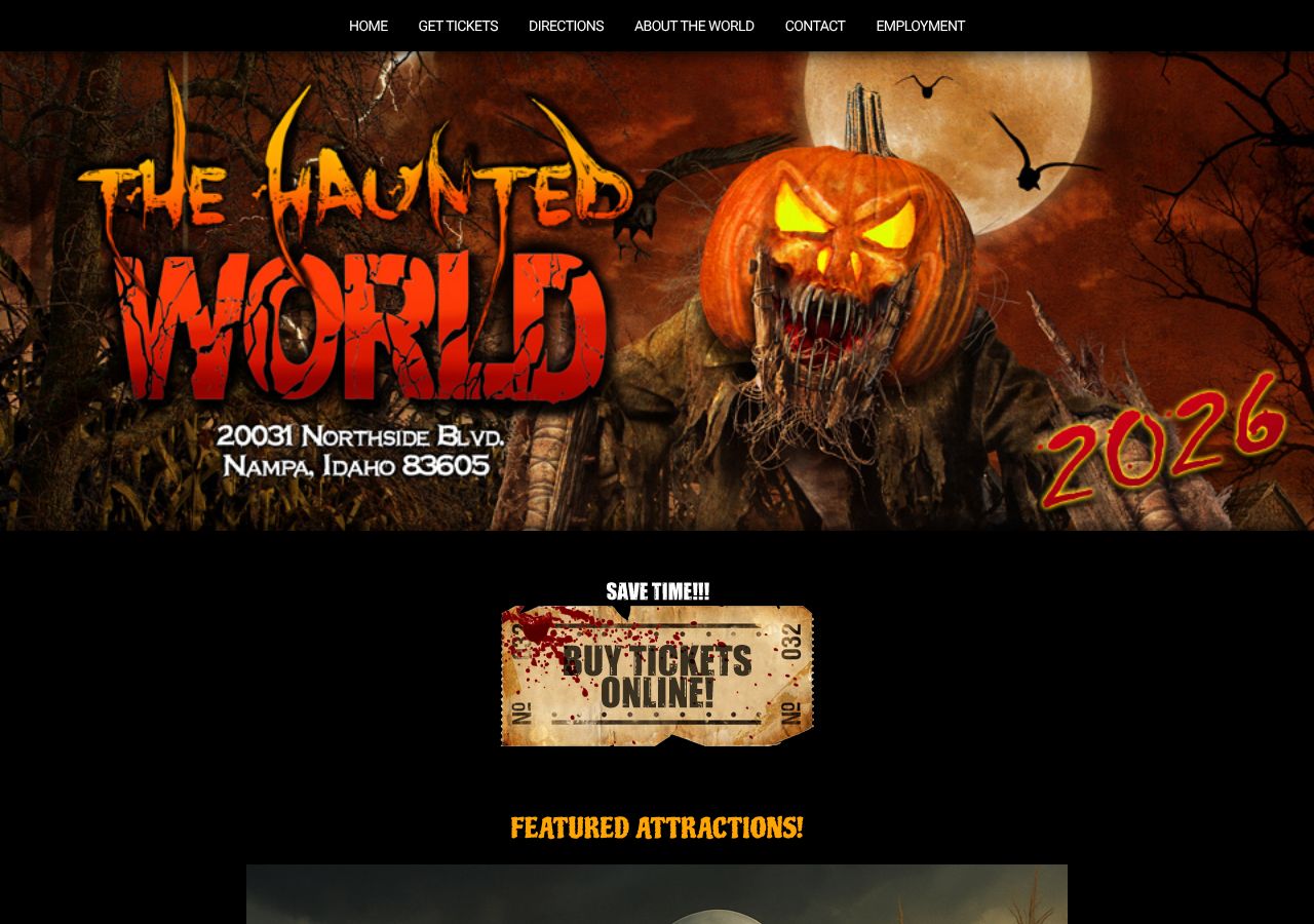 Homepage snapshot of The Haunted World
