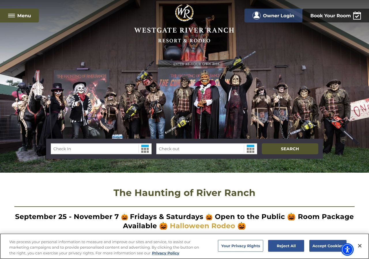 Homepage snapshot of The Haunting of River Ranch