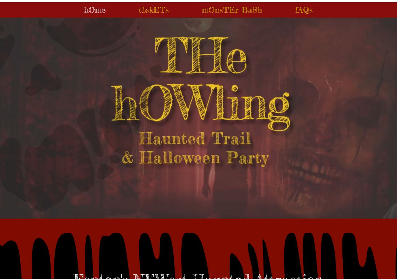 Homepage snapshot of The Howling Haunted Trail & Party