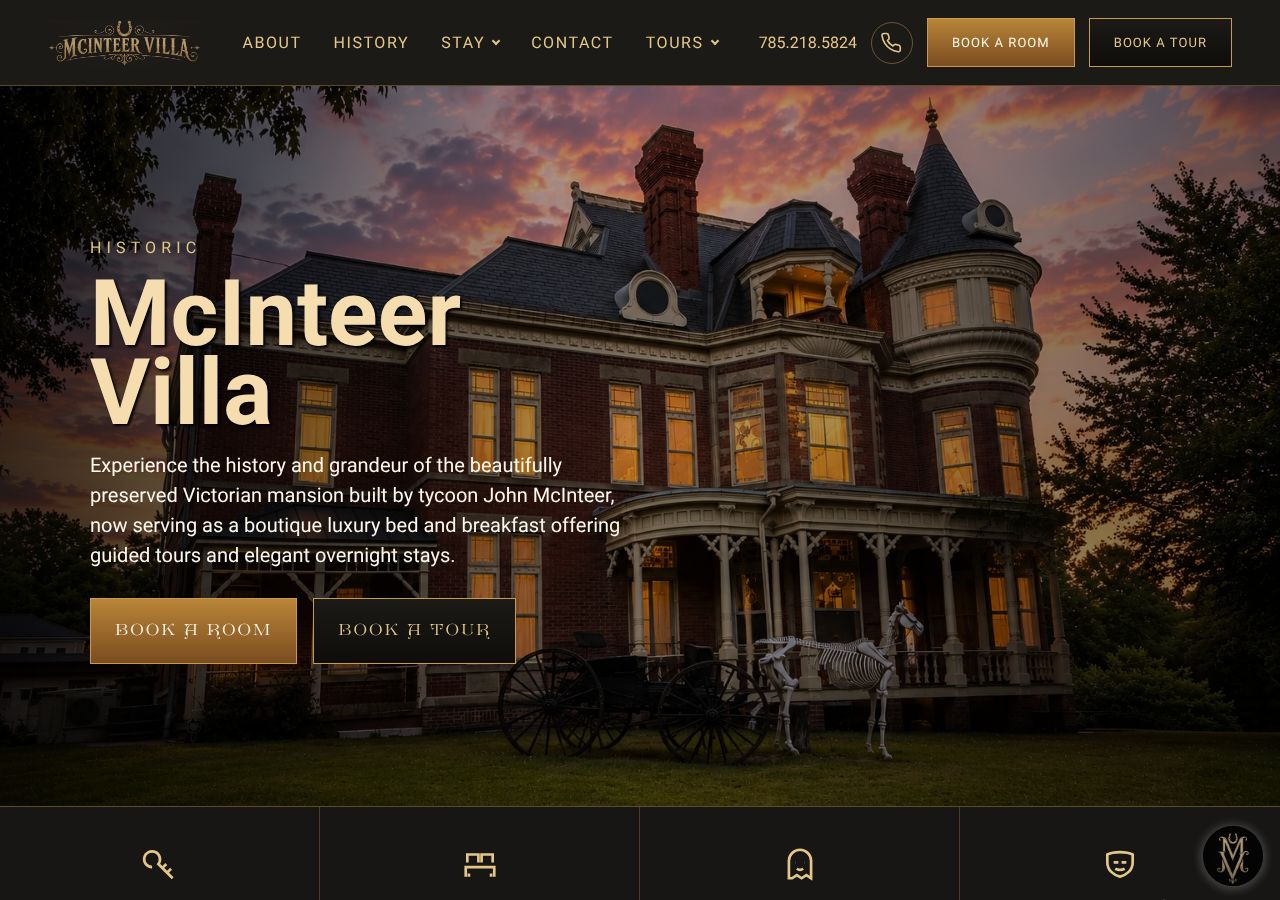 Homepage snapshot of The McInteer Villa