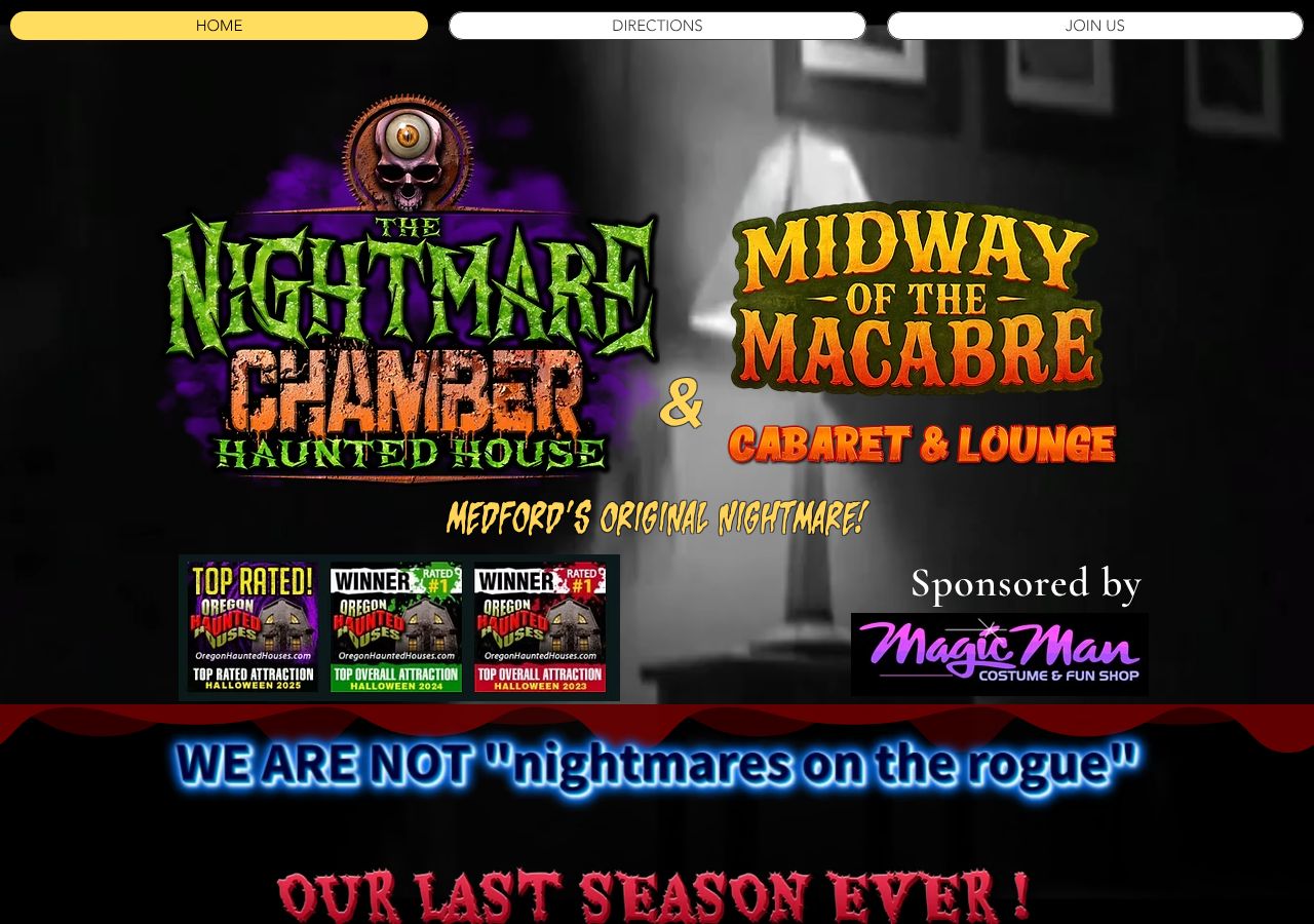 Homepage snapshot of The Nightmare Chamber Haunted House