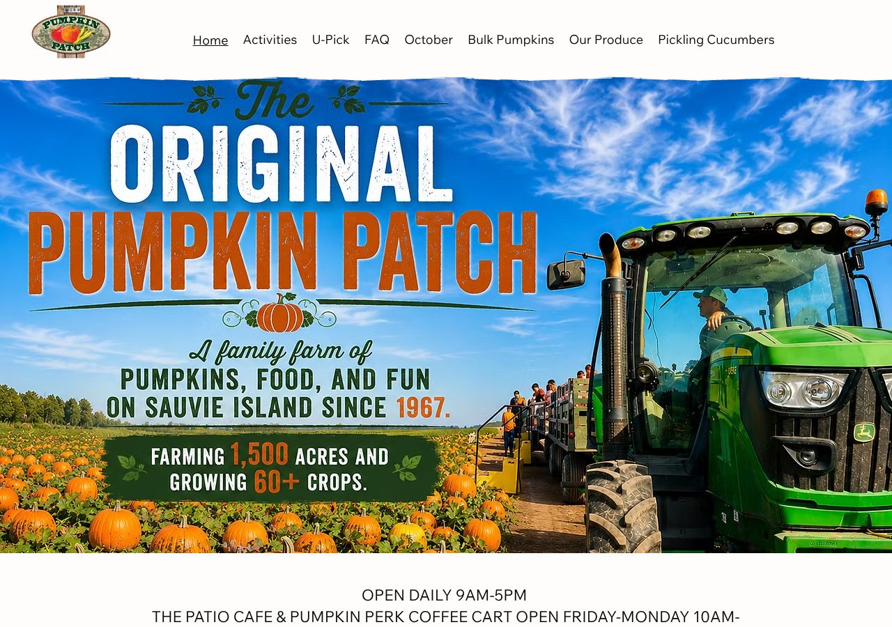 Homepage snapshot of The Pumpkin Patch on Sauvie Island, Portland's original
