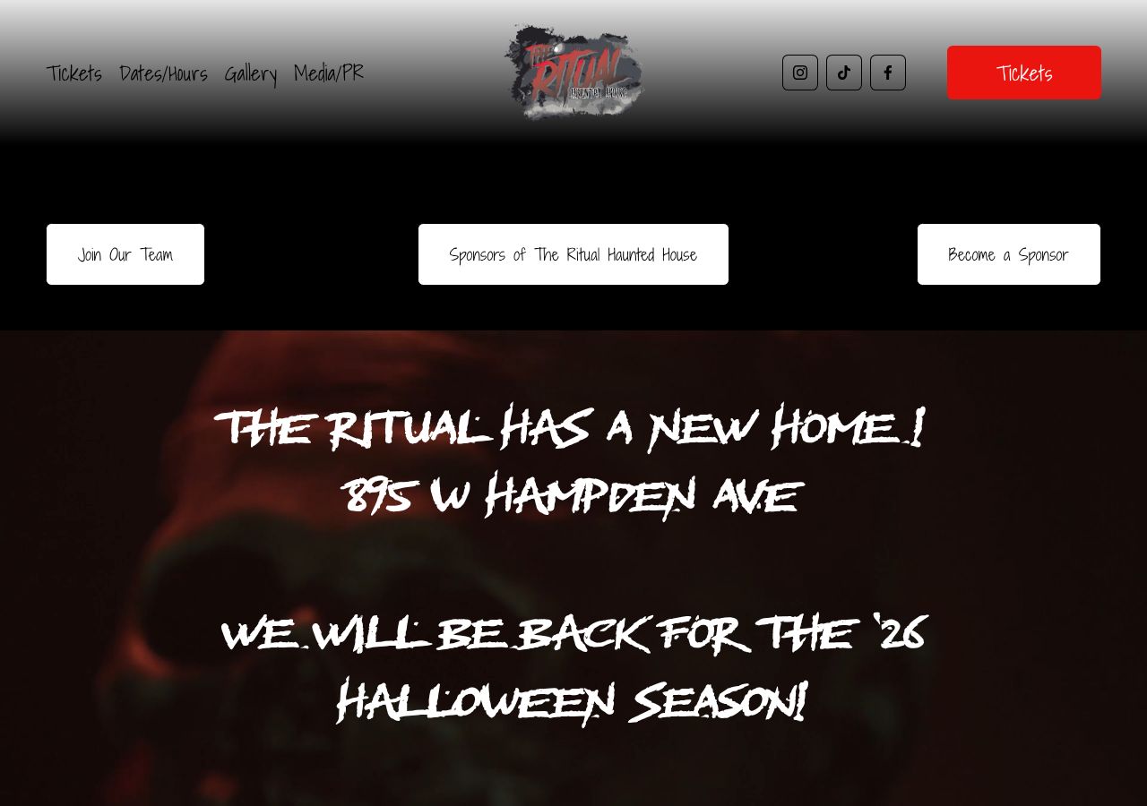 Homepage snapshot of The Ritual Haunted House