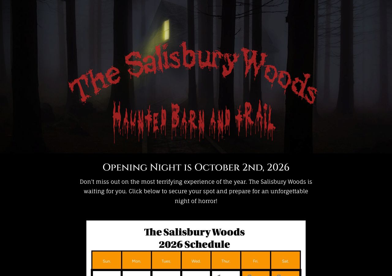 Homepage snapshot of The Salisbury Woods
