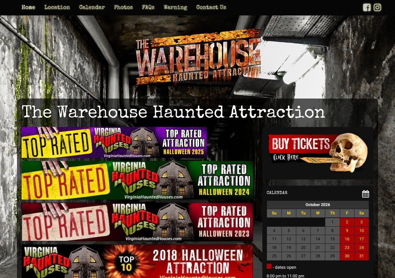 Homepage snapshot of The Warehouse