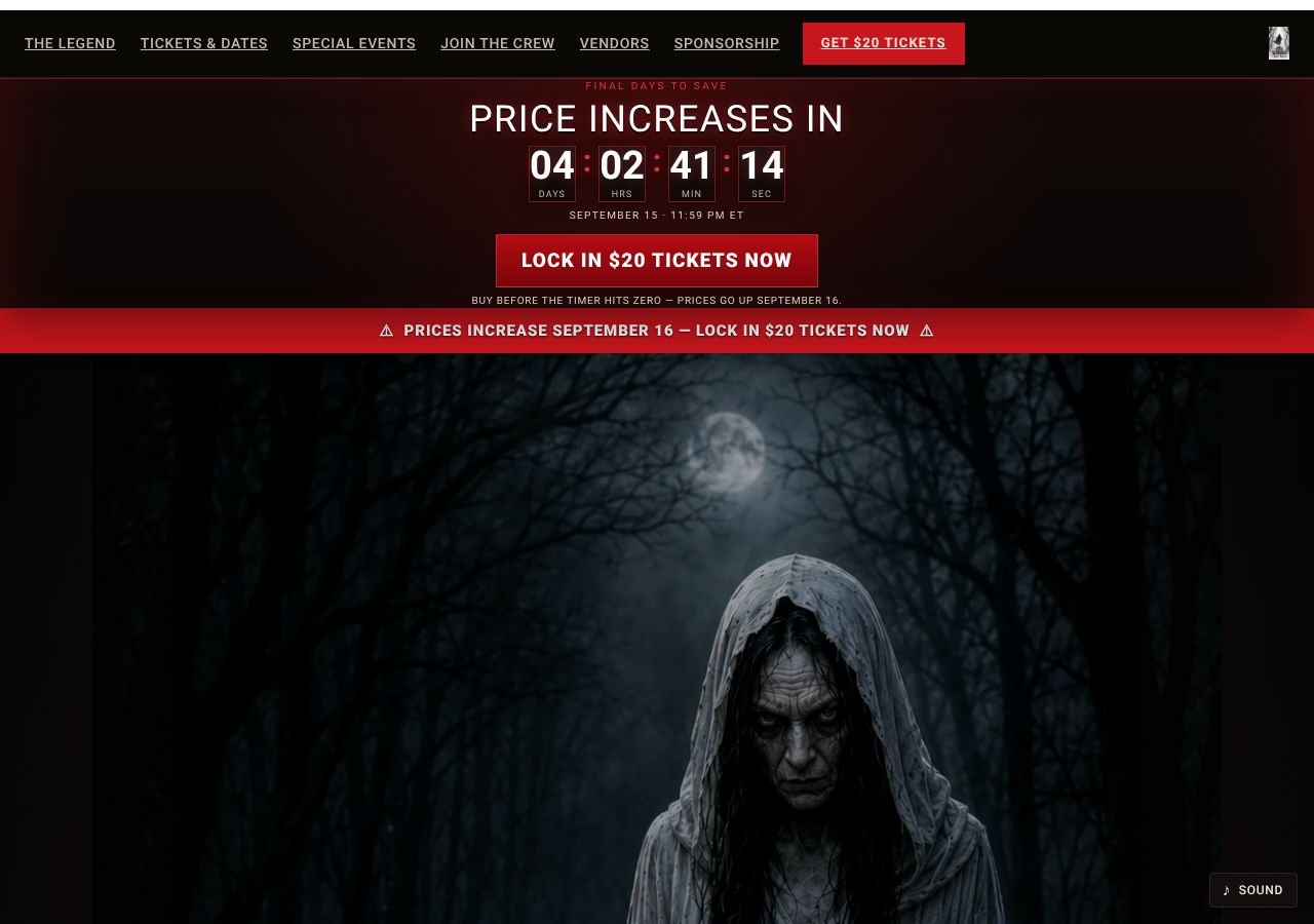 Homepage snapshot of The Woods Of Lost Souls