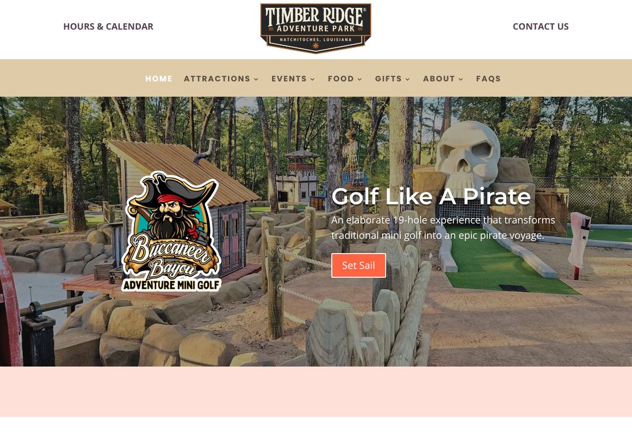 Homepage snapshot of Timber Ridge Adventure Park