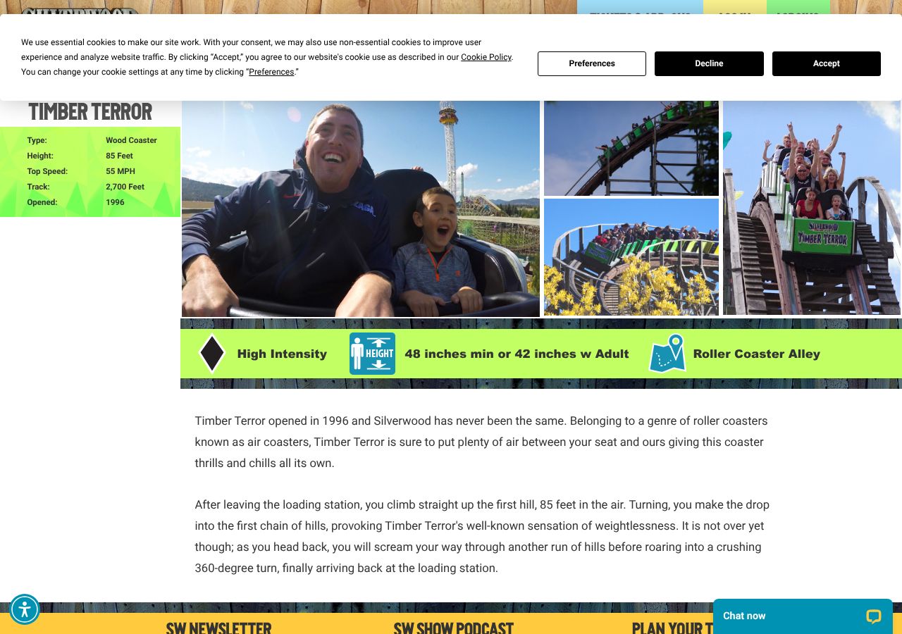 Homepage snapshot of Timber terror