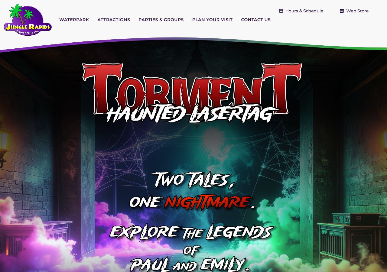 Homepage snapshot of Torment Haunted Laser Tag
