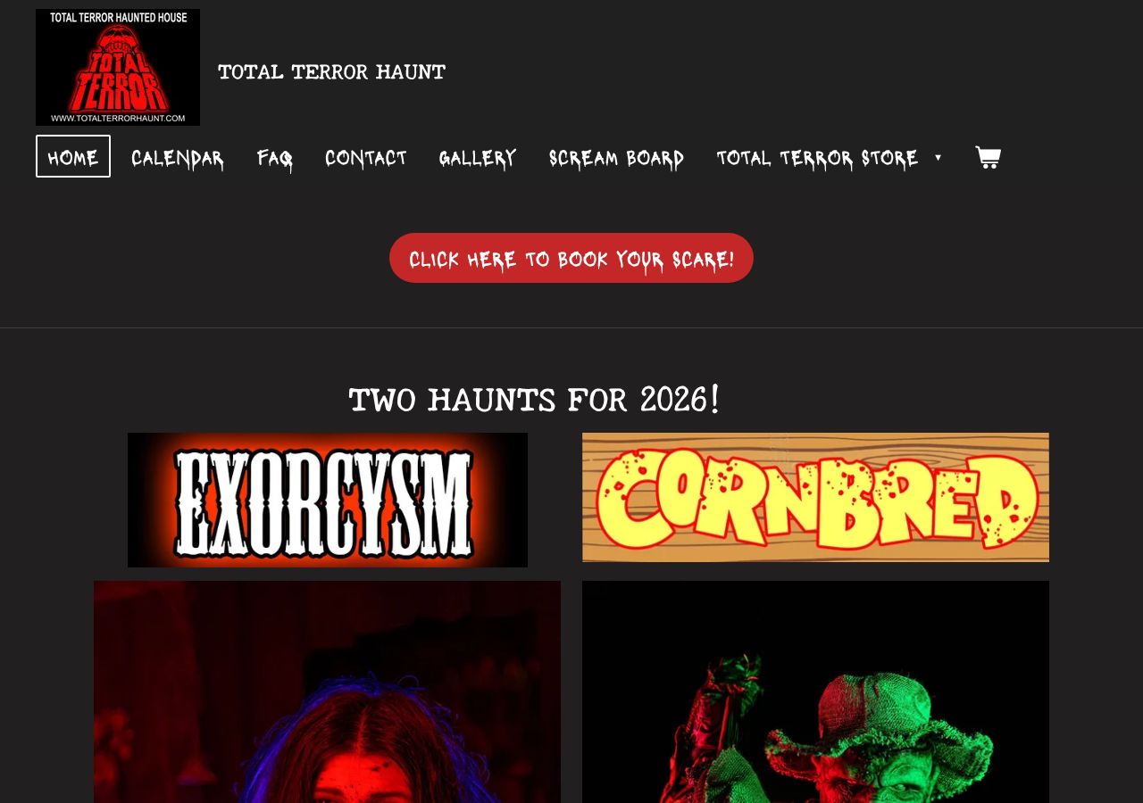 Homepage snapshot of Total Terror Haunted Attraction