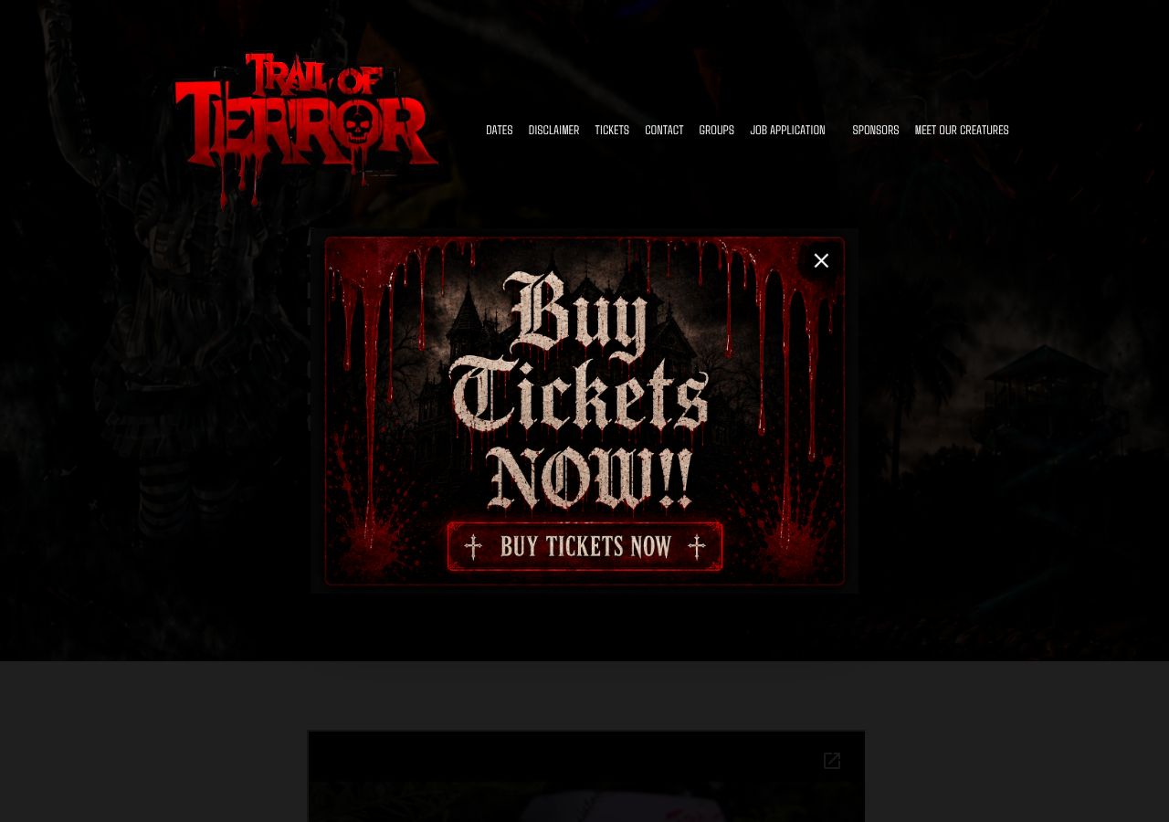 Homepage snapshot of Trail of Terror