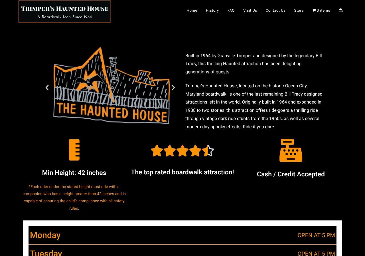 Homepage snapshot of Trimper's Haunted House