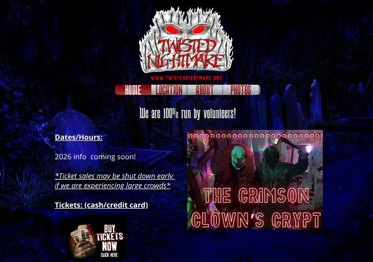 Homepage snapshot of Twisted Nightmare