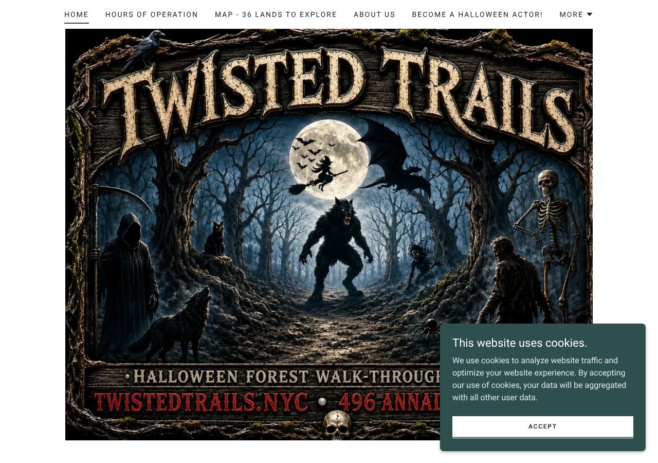 Homepage snapshot of Twisted Trails NYC