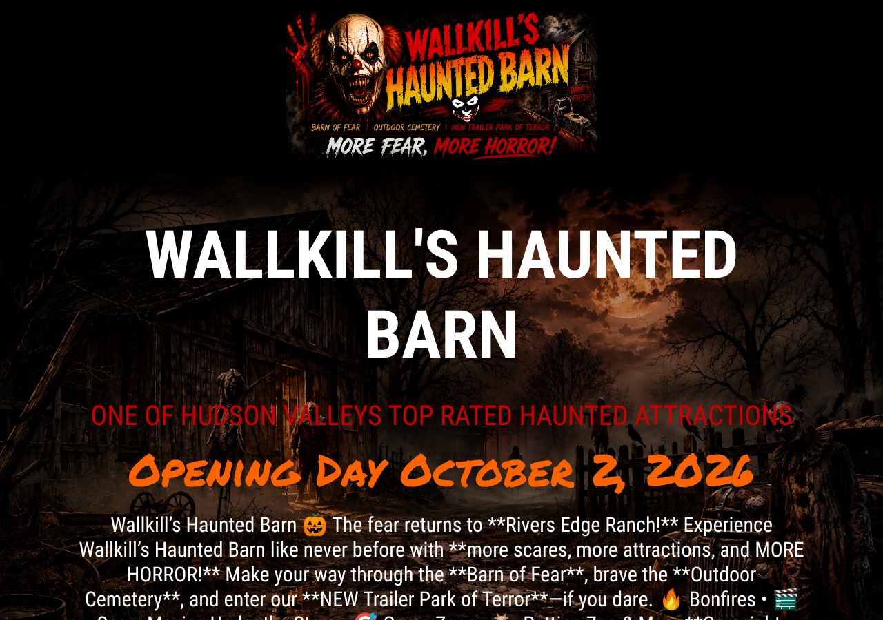 Homepage snapshot of Wallkill’s Haunted Barn