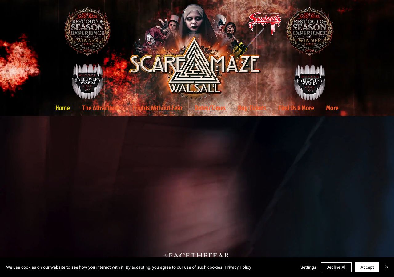 Homepage snapshot of Walsall Scare Maze