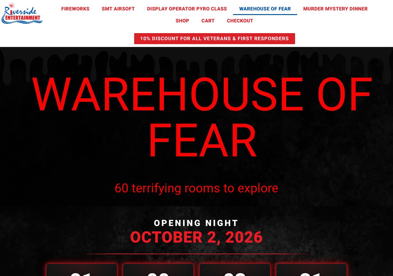 Homepage snapshot of Warehouse of Fear