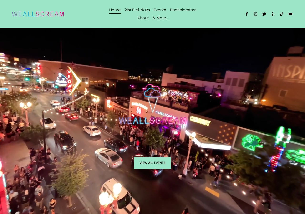 Homepage snapshot of We All Scream