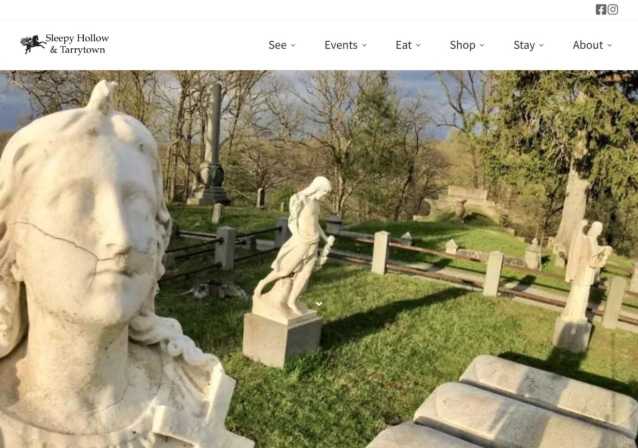Homepage snapshot of Welcome to Historic Sleepy Hollow Sign