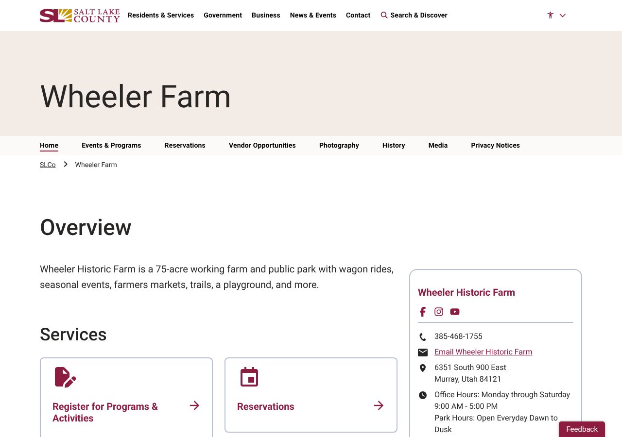 Homepage snapshot of Wheeler Historic Farm