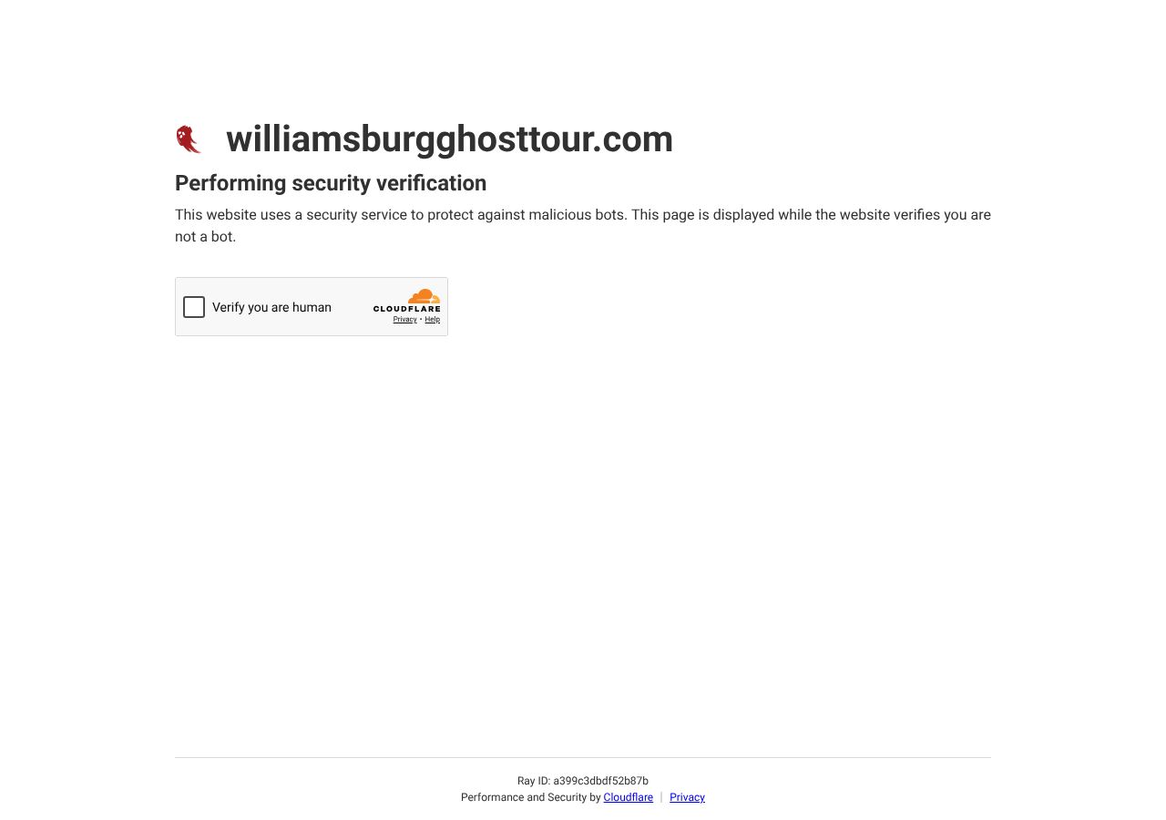 Homepage snapshot of Williamsburg Ghost Tour & Haunted Pub Crawls