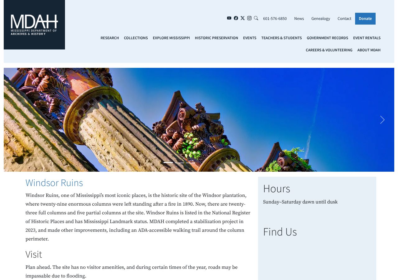 Homepage snapshot of Windsor Ruins