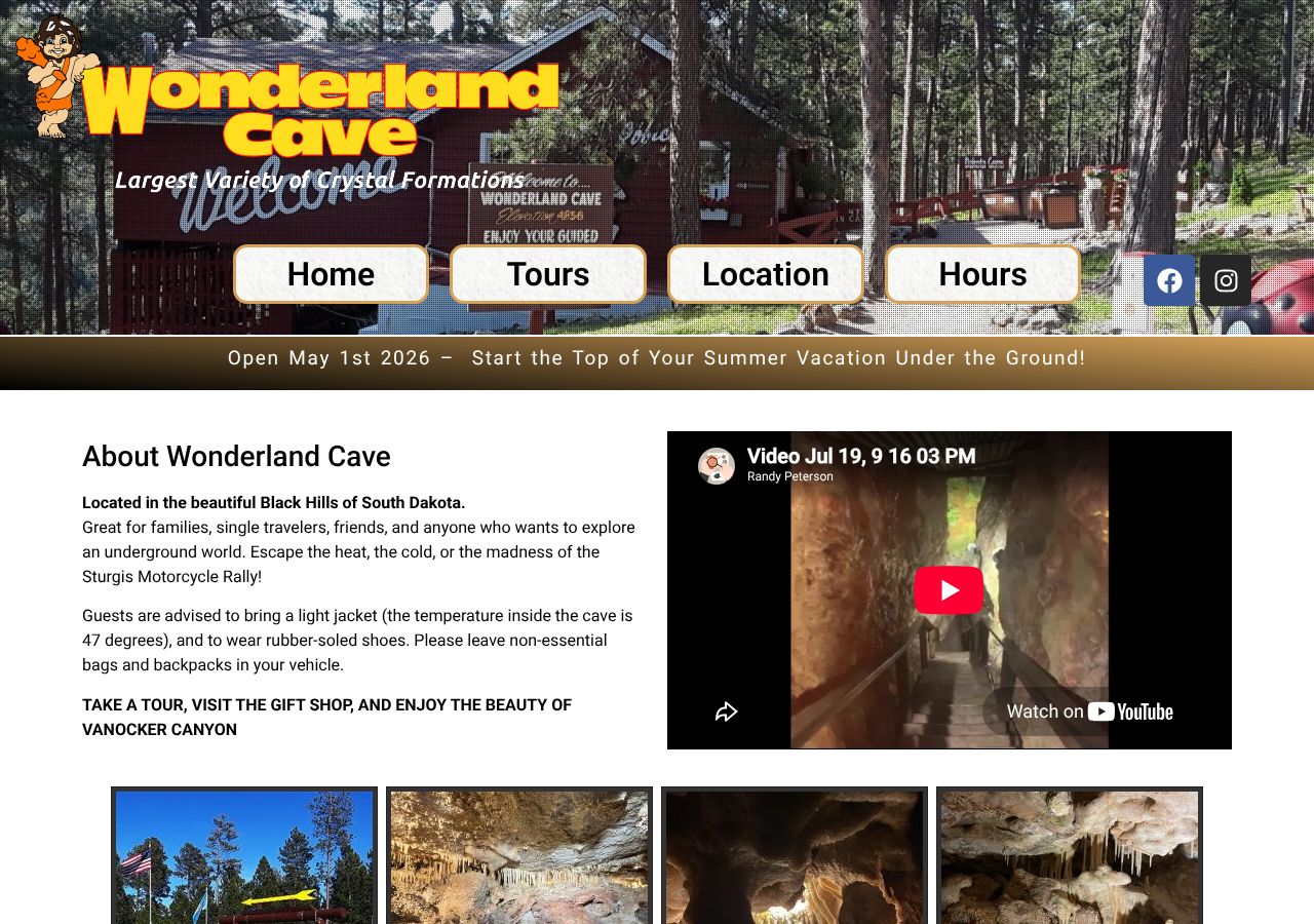 Homepage snapshot of Wonderland Cave