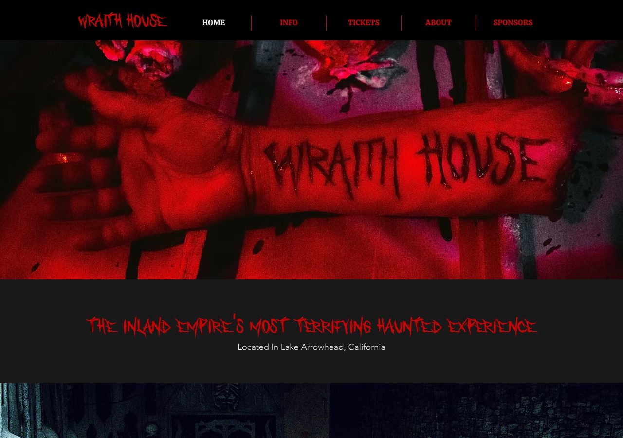 Homepage snapshot of Wraith House