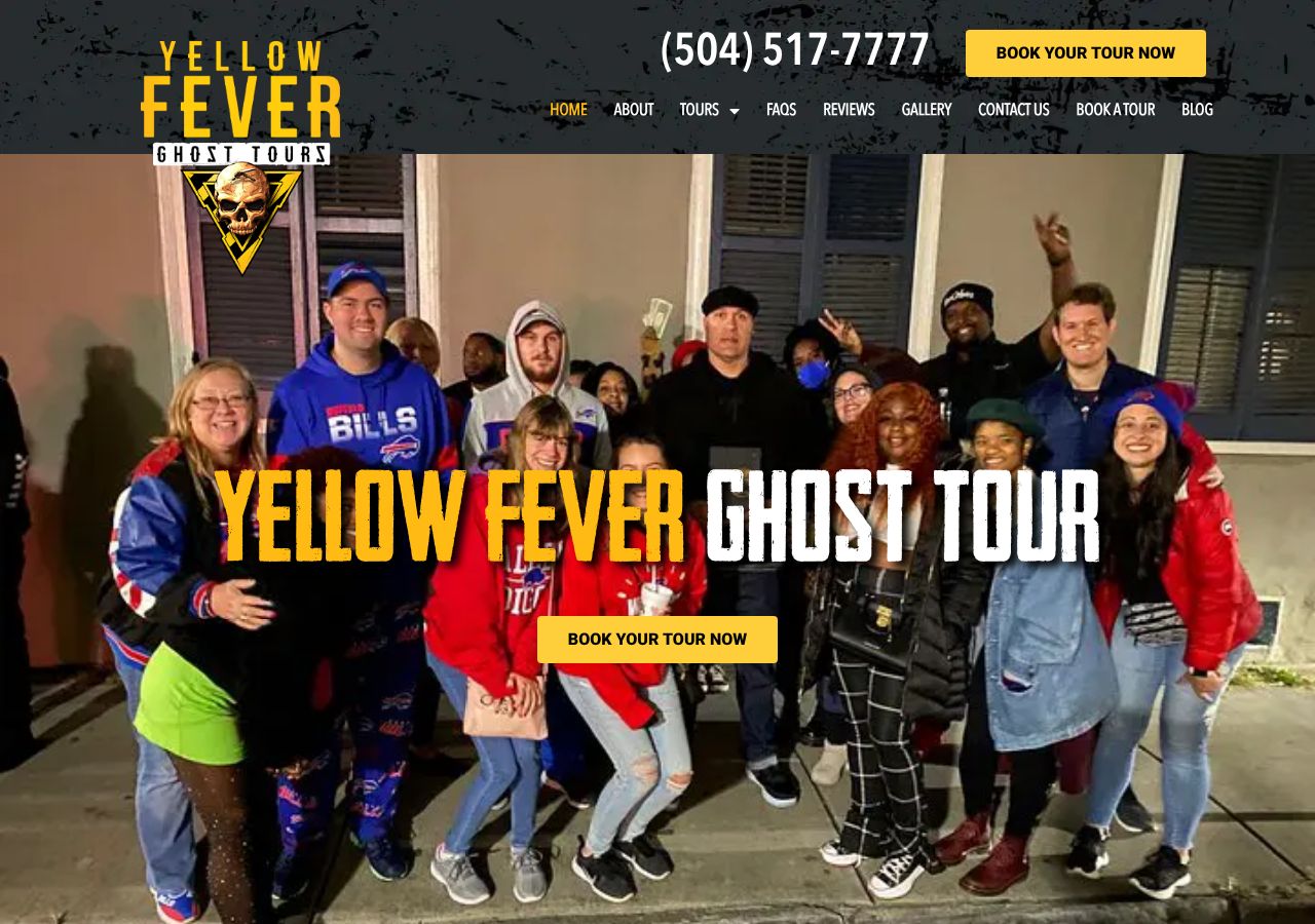 Homepage snapshot of Yellow Fever Ghost Tours