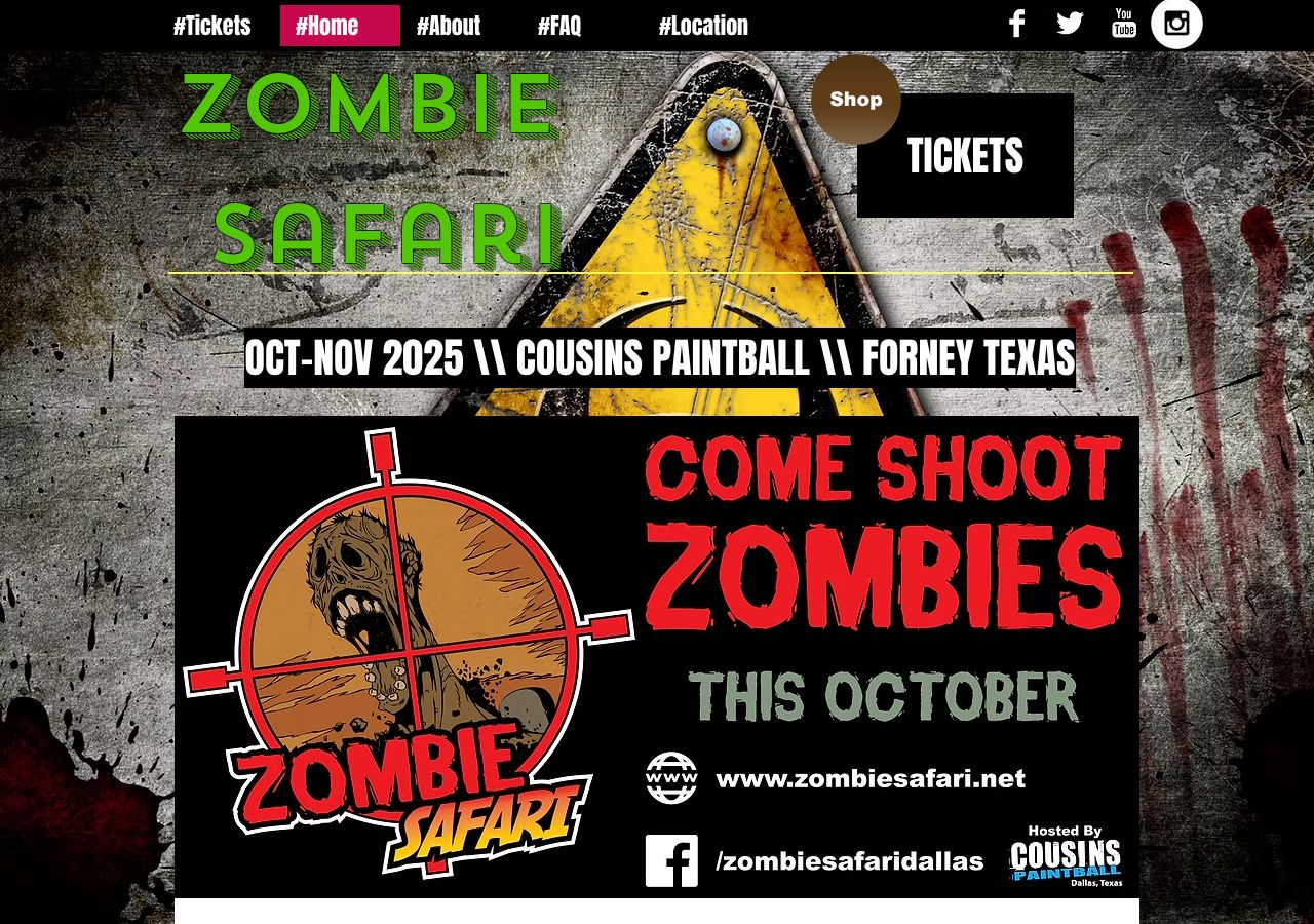 Homepage snapshot of Zombie Safari Dallas
