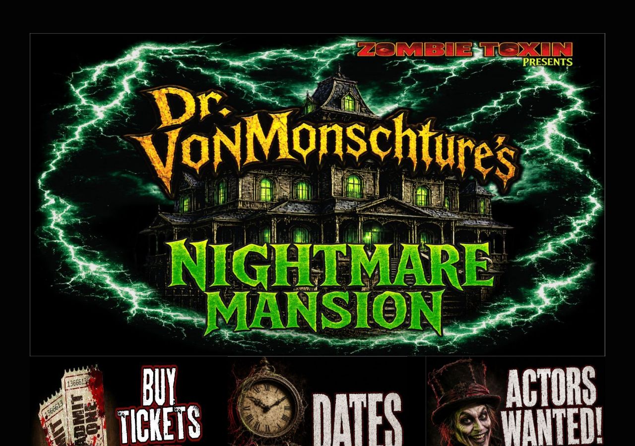 Homepage snapshot of Zombie Toxin Haunted House