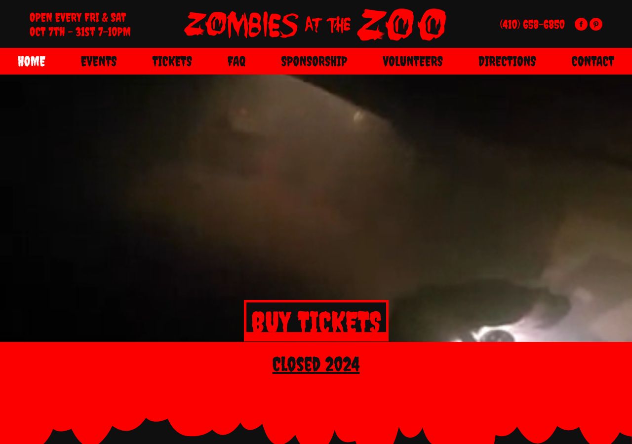 Homepage snapshot of Zombies at the Zoo